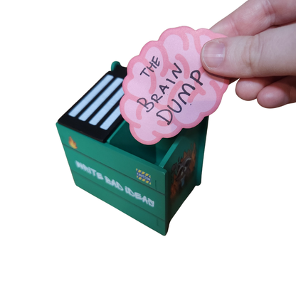 The Brain Dump - Dumpster Pen Holder + Brain Sticky Notes