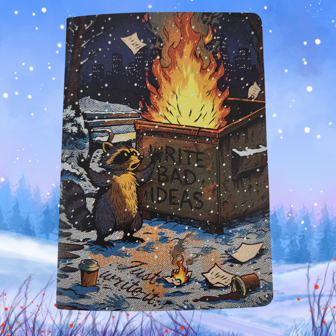 A5 "Dumpster Fire Raccoons" Dot Grid Notebook