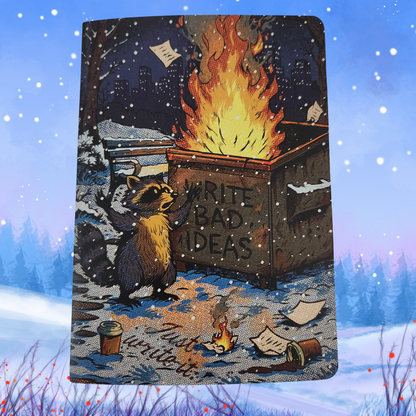 A5 "Dumpster Fire Raccoons" Dot Grid Notebook