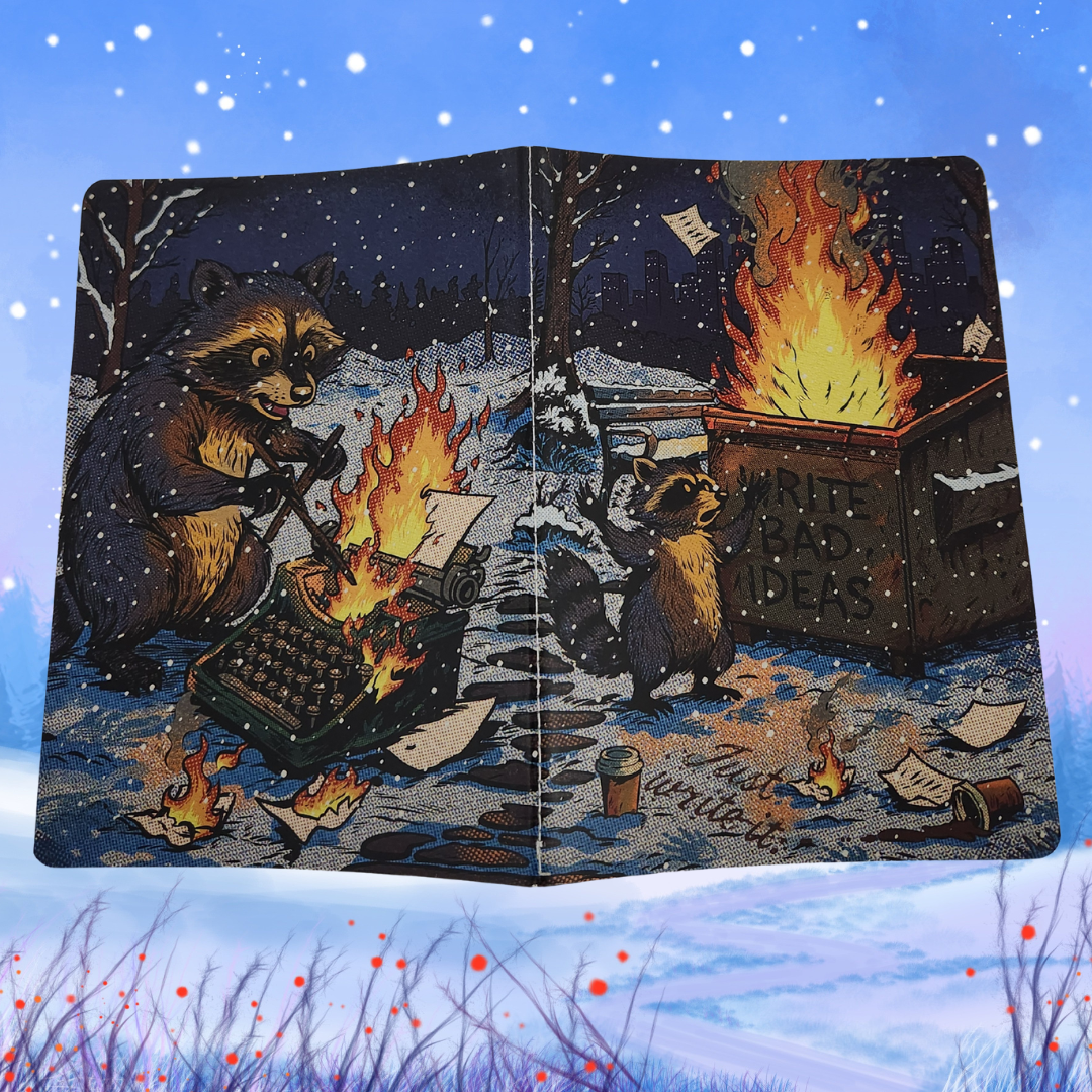 A5 "Dumpster Fire Raccoons" Dot Grid Notebook