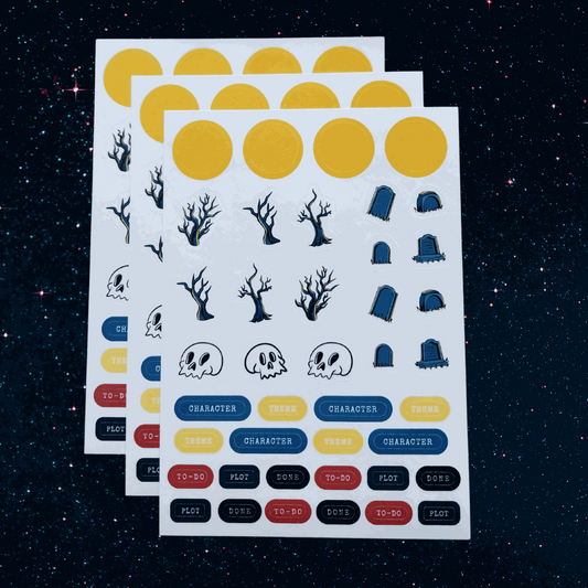 Graveyard Matching Sticker Sheets for Writers (3 Sheets)